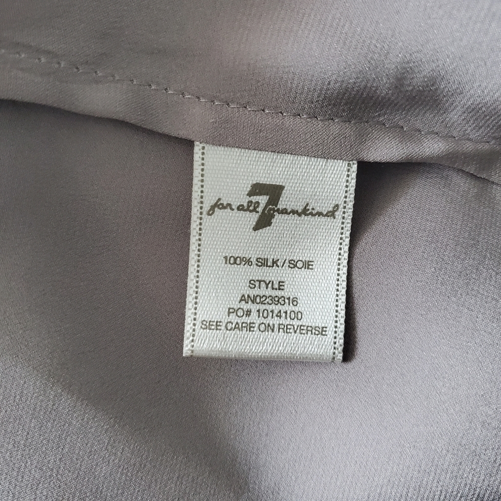 7 For All Mankind Gray Purple Metallic Silk Tip - Picture 5 of 5